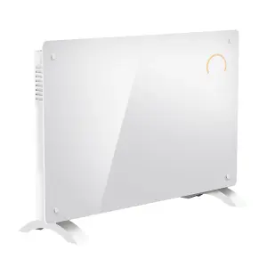 Electric White Glass Panel Heater - 2000W Smart Wi-Fi Wall Moutned Radiator