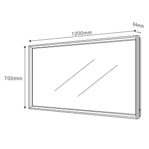 Solstice Chrome LED Illuminated Backlit Bathroom Mirror (H)700mm (W)1200mm