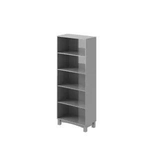 URBNLIVING 150cm Height Grey 5 Tier Wooden Bookcase Shelf Storage Display Shelving Unit