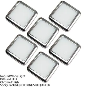 Square LED Plinth Light Kit 6 NATURAL WHITE Spotlights Kitchen Bathroom Panel