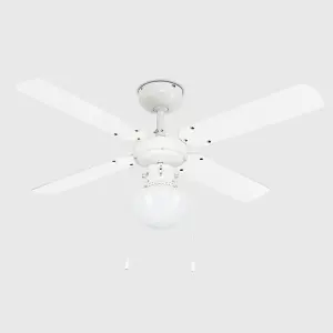 ValueLights White Ceiling Fan Light