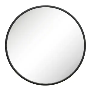 Classic Black Circular Decorative Framed Mirror Bathroom, Bedroom, Hallway Wall Mirror 60cm