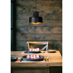 Lucide Ophelia Modern Pendant Light 20cm - 1xE27 - Black