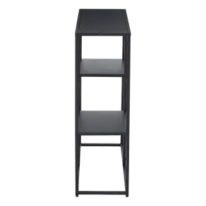 Interiors By Premier Practical Design Black Metal Multi Shelf Unit, Stylish Corner Shelf Unit, Multi Level Narrow Shelving Unit