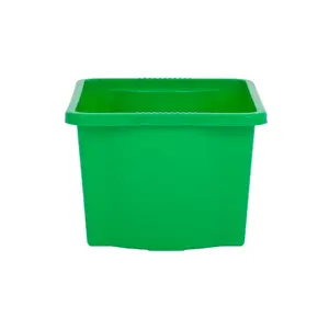 Wham 4x Stack & Store 30L Green Plastic Storage Boxes. Home, Office, Classroom, Playroom, Toys, Books. L45.5 x W35 x H25cm