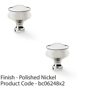 2 PACK - Georgian Round Door Knob - Polished Nickel 32mm Kitchen Cabinet Pull Handle