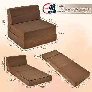 Costway Folding Sofa Bed Lazy Floor Sofa Convertible Sleeper Chair