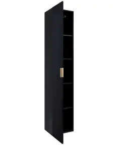 Laura 17 Tall Bathroom Cabinet H1860mm W350mm D350mm - Black Gloss Finish