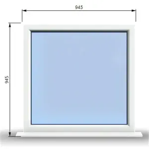 945mm (W) x 945mm (H) PVCu StormProof Window - 1 Non Opening Window - Toughened Safety Glass - White