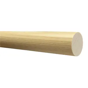 GoodHome Symi Matt Natural Oak effect Curtain pole, (L)1.5m (Dia)28mm