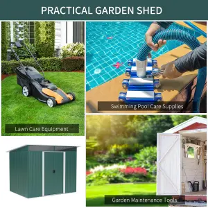 Outsunny Garden Shed Outdoor Storage Tool Organizer w/ Double Sliding Door