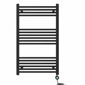 Graciela Straight Towel Rail Heated Towel Rails Black / 100cm H x 60cm W x 3cm D