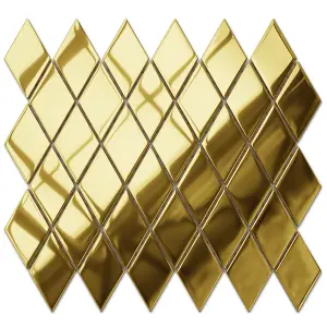 Glass mosaic on mesh for bathroom or kitchen 25cm x 29.2cm - Golden net