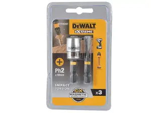 Dewalt DT70536T-QZ Impact Torsion Bits PH2 x 50mm x2 & Magnetic Screwlock Sleeve