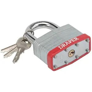 Draper Redline Laminated Steel Padlock, 65mm 68807