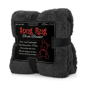 Snug Rug Blanket Luxury Sherpa Fleece Sofa TV Throw Gift Blankets 127x178cm - Slate Grey