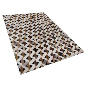 Cowhide Area Rug Brown and Grey 140 x 200 cm TUGLU