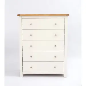 Maggiori 5 Drawer Chest of Drawers Chrome Knob