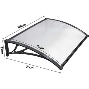 Yaheetech Black Outdoor Awning Canopy for Window Front Door Porch, 120 x 76 cm