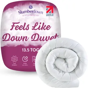 Slumberdown Feels Like Down Super King Duvet 13.5 Tog Quilt Ideal for Winter Machine Washable 260x220cm