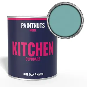 PaintNuts Solid Wood Laminated Kitchen Units Cupboard Cabinet Door Satin Paint - Pastel Turquoise - 500ml (RAL6034)