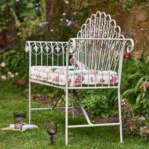 Vintage Style Grey Iron Outdoor Garden Furniture Bench