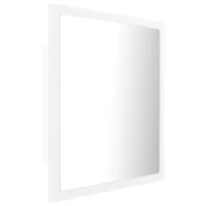 Berkfield LED Bathroom Mirror White 40x8.5x37 cm Engineered Wood