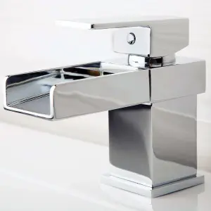 Casio Polished Chrome Deck-mounted Waterfall Basin Mono Mixer Tap