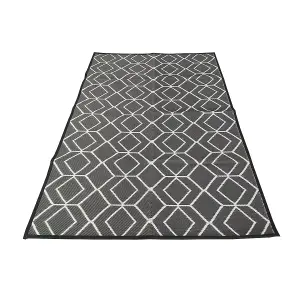 Grey Diamond Lightweight Weatherproof Outdoor Rug 160x230cm