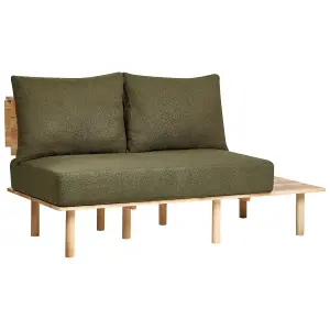 2 Seater Boucle Sofa with Table Dark Green SALO