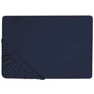 Fitted Sheet HOFUF Cotton Navy Blue