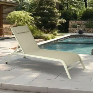 Bali Metal Reclining Sun Lounger Sage Green Set of 2