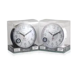 Analogue Quartz Movement / Crystal Alarm Tabletop Clock White