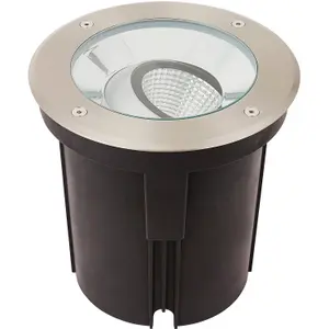 Stainless Steel Drive Over IP67 Ground Light - 16.5W Warm White Tilting Head LED