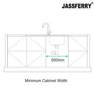 JASSFERRY 16 Gauge Stainless Steel Kitchen Sink, Inset Handmade Left Hand Drainer