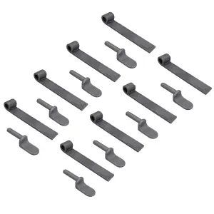 Tailgate Straight Hinge 150 x 30mm + 12.5mm Weld on Gudgeon Pin Self Colour 8pk