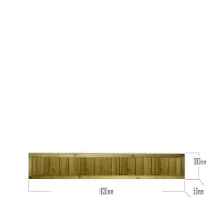 Flat Top Feather Edge Fence Panel (Pack of 5) Width: 6ft x Height: 1ft Vertical Closeboard Planks Fully Framed