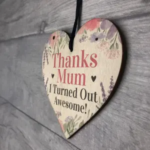 Funny Joke Gift For Mum From Daughter Son Wood Heart Mother Day Birthday Gift