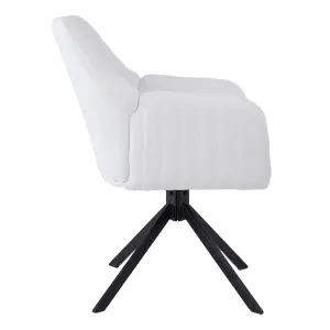 White Teddy Fleece Upholstered Swivel Home Office Chair with Metal Legs