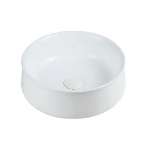 Stella Gloss White Ceramic Round Counter Top Basin (W)360x(D)360mm