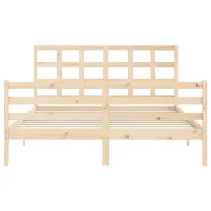 Berkfield Bed Frame with Headboard 160x200 cm Solid Wood