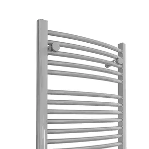 Right Radiators Electric Heated Towel Rail Radiator Curved Pre-filled Designer Ladder Warmer Chrome 1800x500 mm