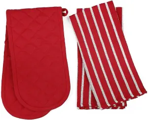 Penguin Home 3 Piece Oven Glove & Tea Towel Set