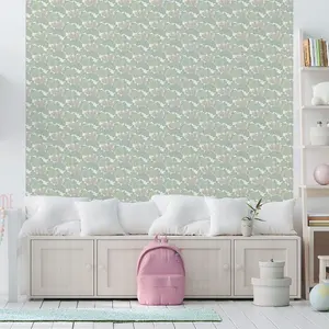 Muriva Green Floral 3D effect Embossed Wallpaper