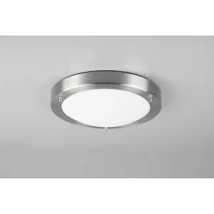 Luminosa Condus Modern Bathroom Ceiling Light Nickel Matt IP44 - UK Stock