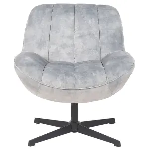 Chair with Footstool LIA with Footstool Velvet Light Grey