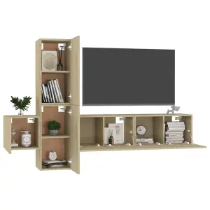 Berkfield 5 Piece TV Cabinet Set Sonoma Oak Engineered Wood