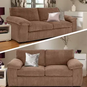 Capri Jumbo Cord Sofa, 3+2 Coffee