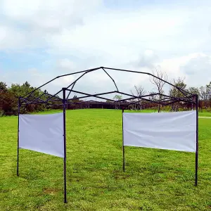 Two Half Walls 2pcs Half Sidewall Sunwall Panel Wall for Pop Up Canopy Gazebo Tent Shelter 10x10 10x15 10x20 Vertical Leg