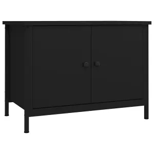 Berkfield TV Cabinet with Doors Black 60x35x45 cm Engineered Wood